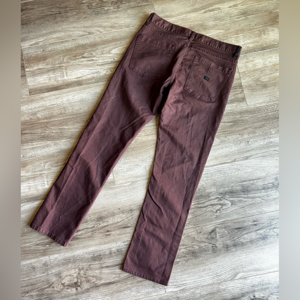 Krew men’s rusty brown button fly pants with just the right amount of stretch 34 - Picture 2 of 10
